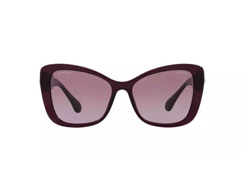 Chanel Red Burgundy Frame Pearl Logo/Red Gradient Lens Sunglasses | JTV Jewelry