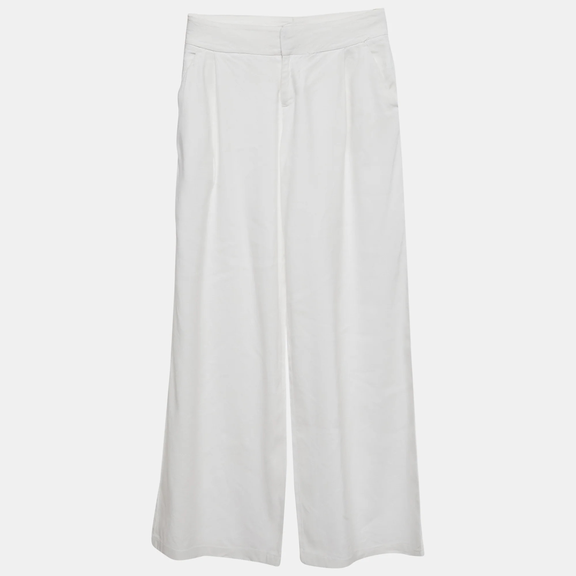 Alice + Olivia Classics White Cotton Wide Leg Pants | Shop Simon