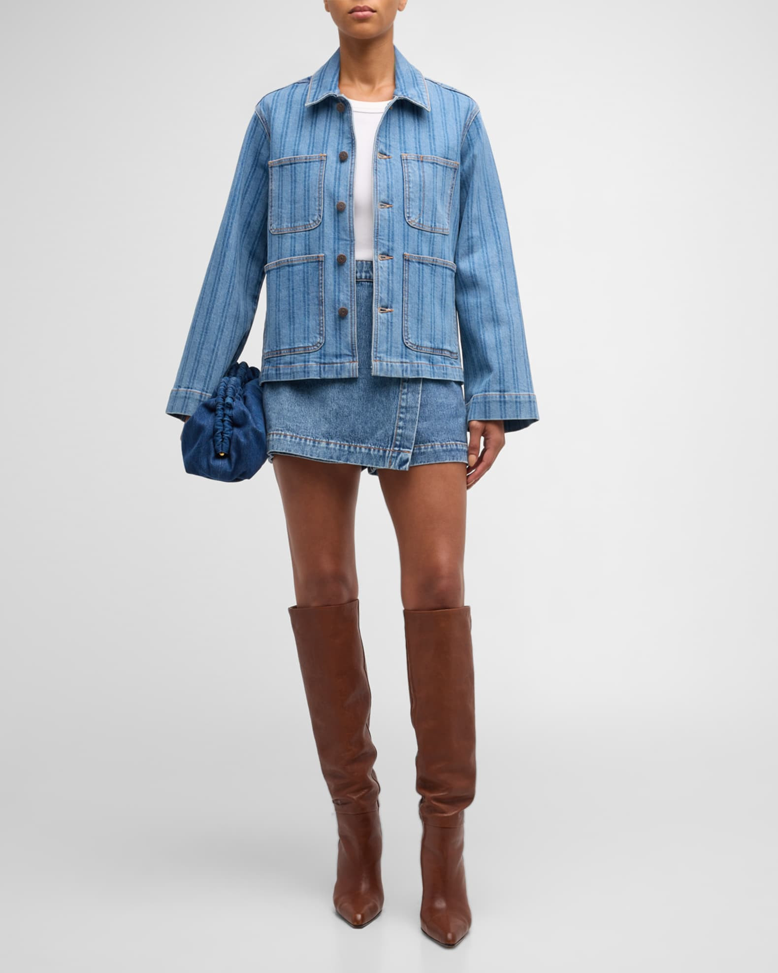 Dahl Striped Denim Jacket | Neiman Marcus