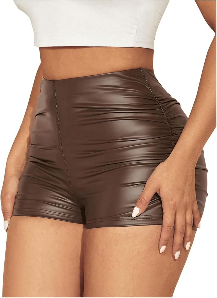 Hot Micro Shorts, High Waist, Ruched, Stretch, Skinny, Party, Concert Club, Music Festivals | Amazon (US)