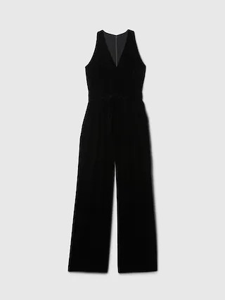Recycled Velvet V-Neck Jumpsuit | Gap (US)