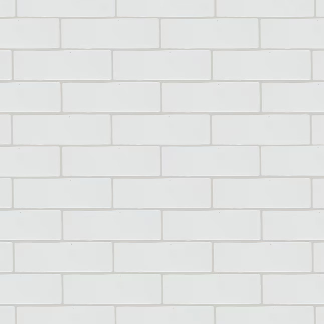 Boutique Ceramic Crafted White 2-1/2-in x 8-in Glazed Ceramic Subway Tile ( 0.13-sq ft Piece ) | Lowe's
