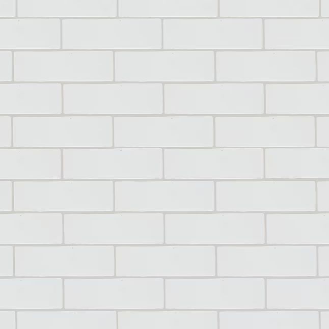 Boutique Ceramic Hand Crafted White 2-1/2-in x 8-in Glazed Ceramic Brick Subway Tile (0.13-sq. ft... | Lowe's