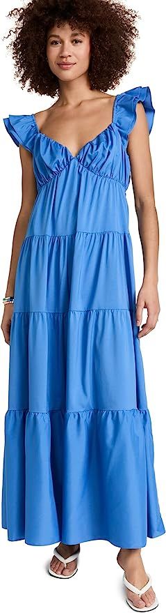 English Factory Women's Ruffle Sleeve Maxi Dress, Black, M at Amazon Women’s Clothing store | Amazon (US)