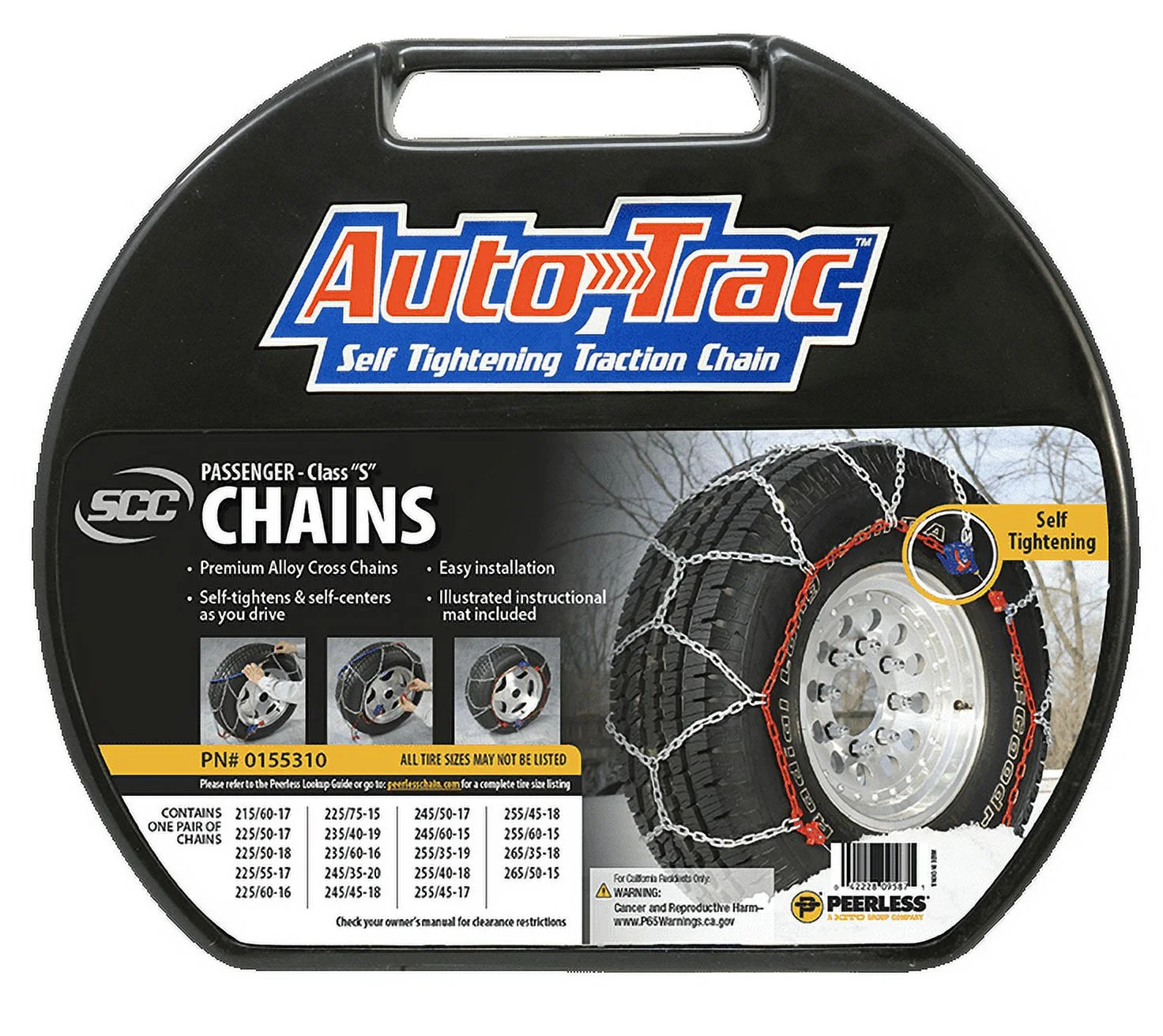 Peerless Chain AutoTrac Passenger Tire Chains, #0155310 | Walmart (US)