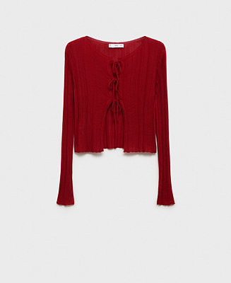 Women's Ties Detail Knitted Cardigan | Macy's