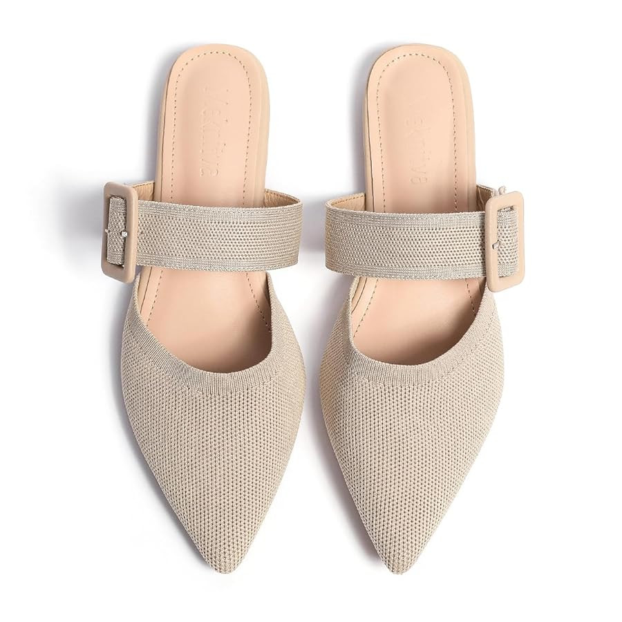 Pointed Toe Mules for Women Flats，Slip On Mules Backless，Wide Width Mules，Mule Slides Flats... | Amazon (US)