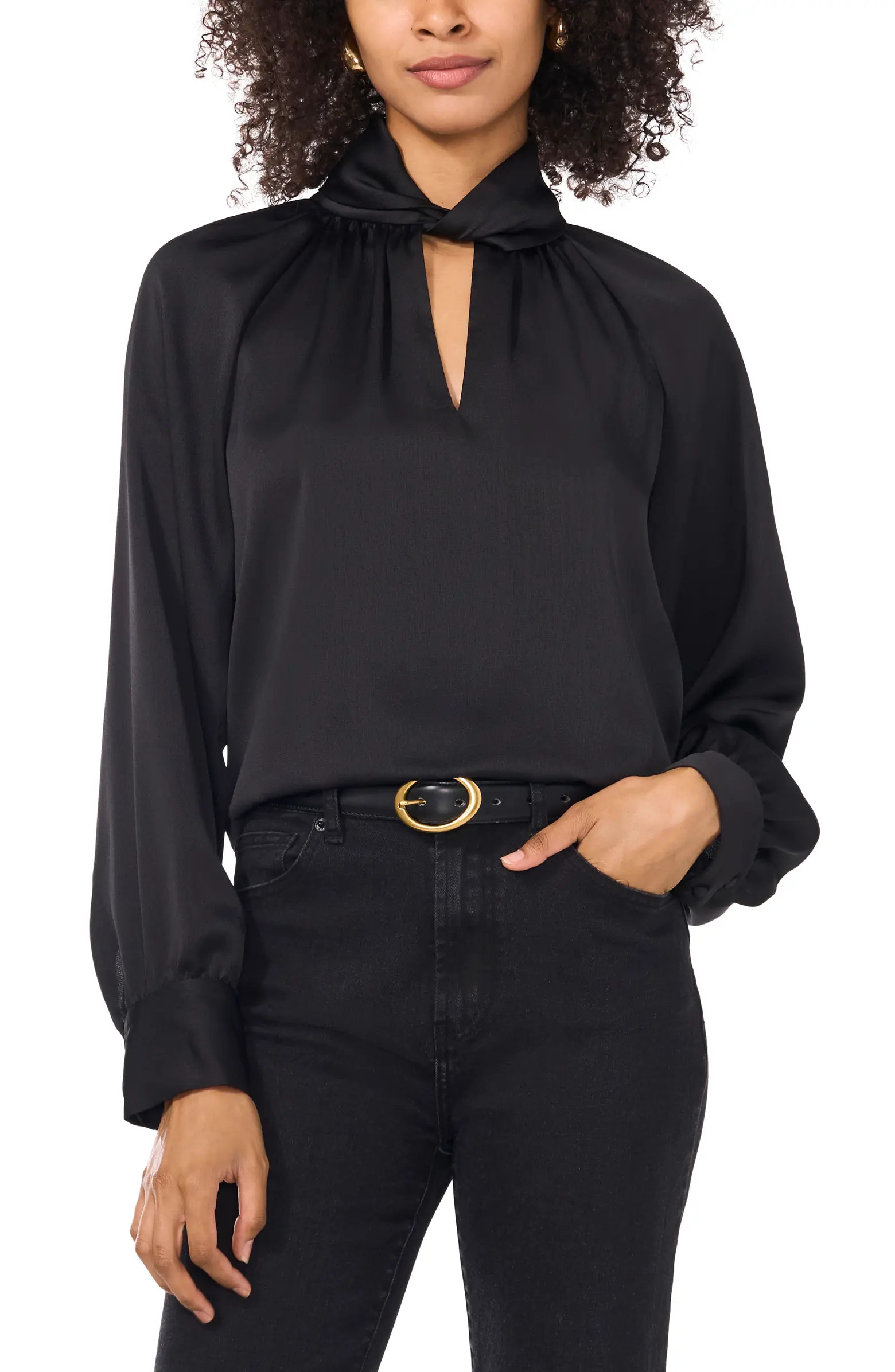 Vince Camuto Twisted Mock Neck Long Sleeve Top | Nordstrom | Nordstrom