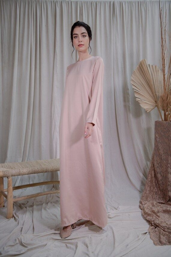 Sateen Slip Dress Dusty Pink (Bundling 3 pcs) | Etsy (US)