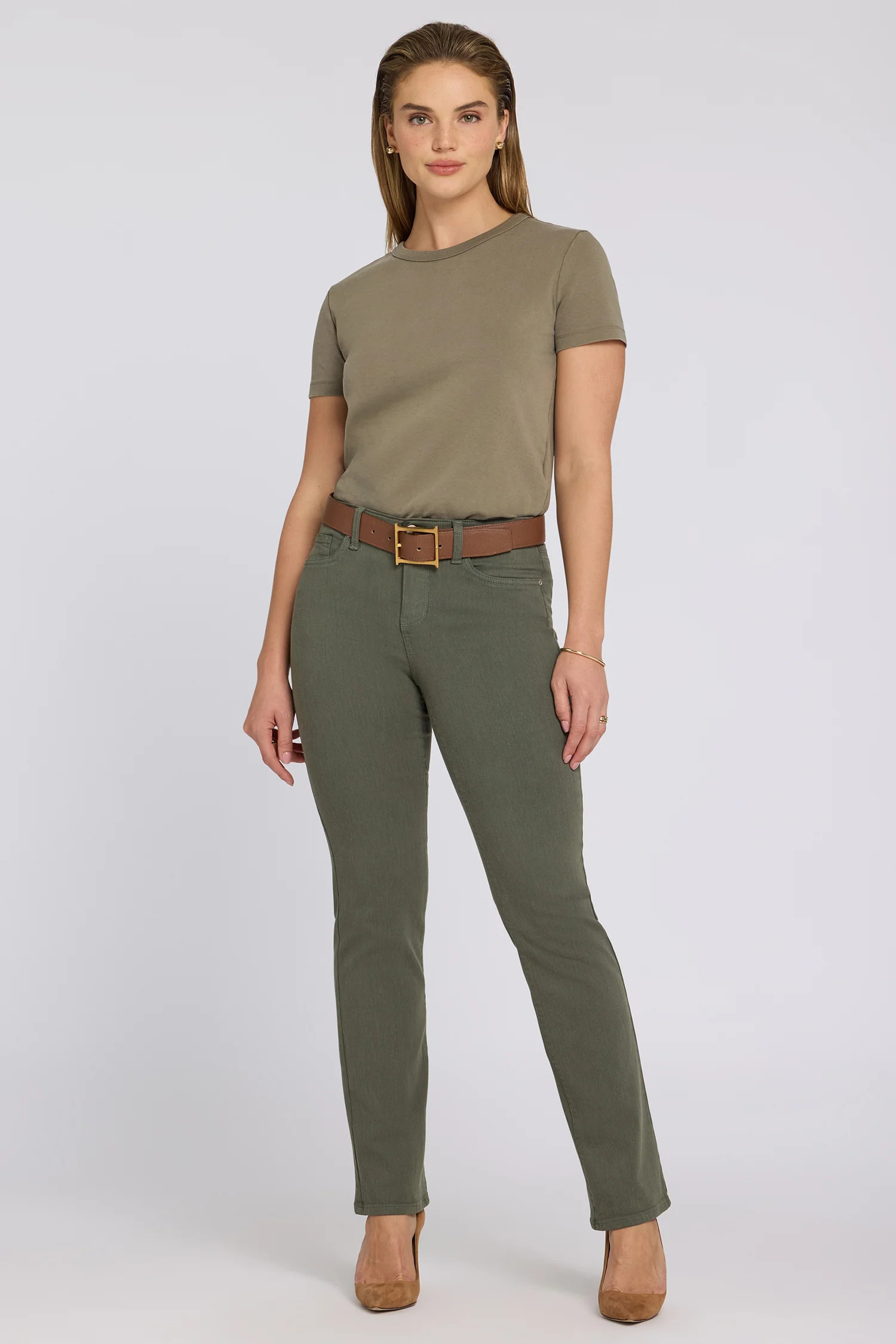 No Gapper™ Marilyn Straight Jeans - Desert Green | NYDJ
