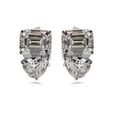 Toi et Moi Pear and Emerald-Cut Earrings (7.5 TCW) | Fantasia by DeSerio