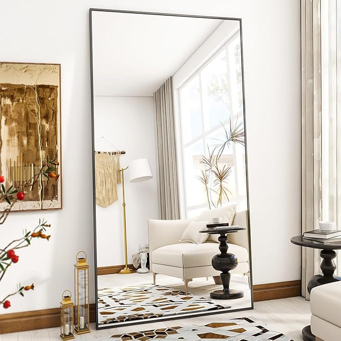 VooBang Large Full Length Mirror 78" x 35" - Shatterproof Floor Full Body Mirror with Aluminum Al... | Amazon (US)