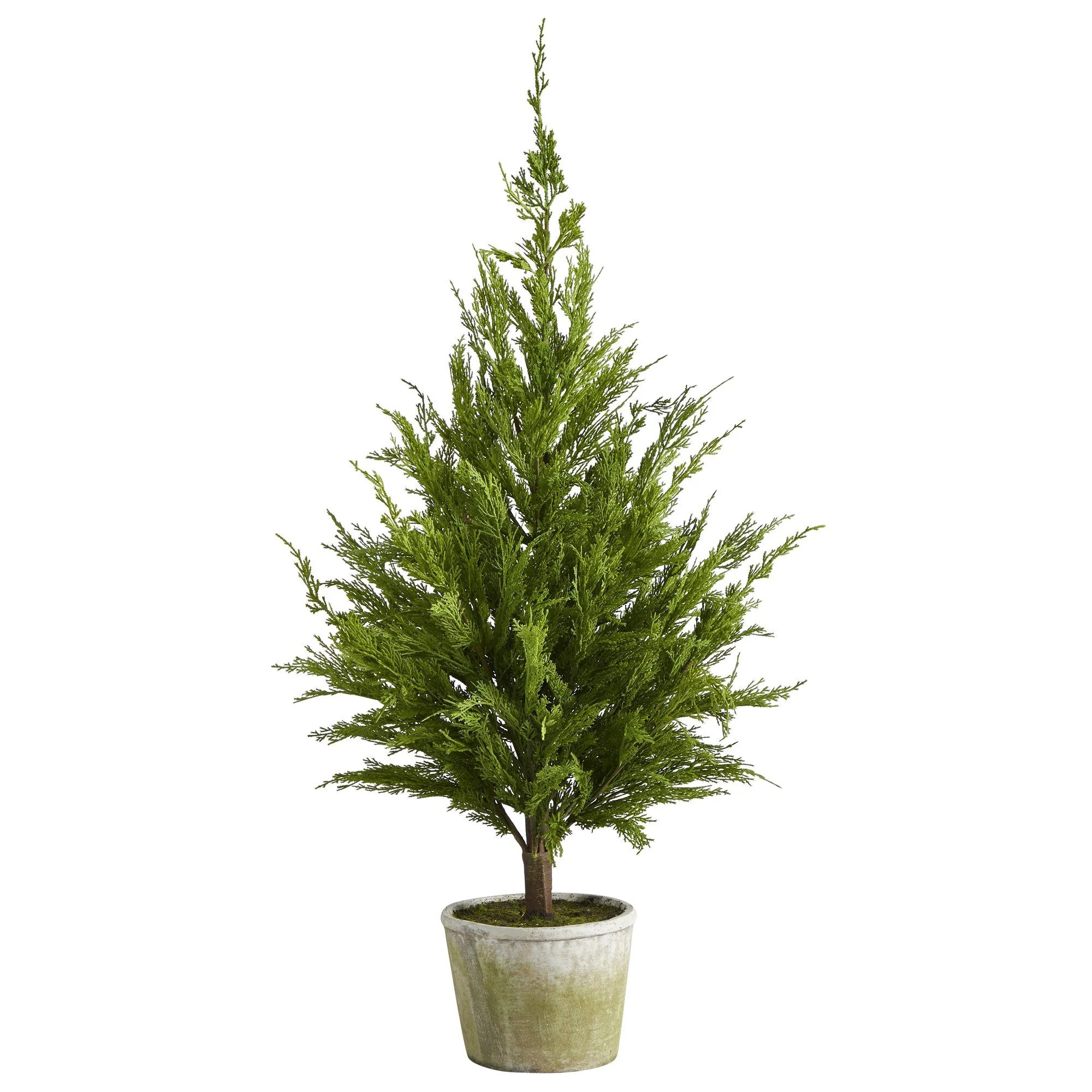 3.5’ Cedar Pine “Natural Look” Artificial Tree in Decorative Planter | Nearly Natural | Nearly Natural