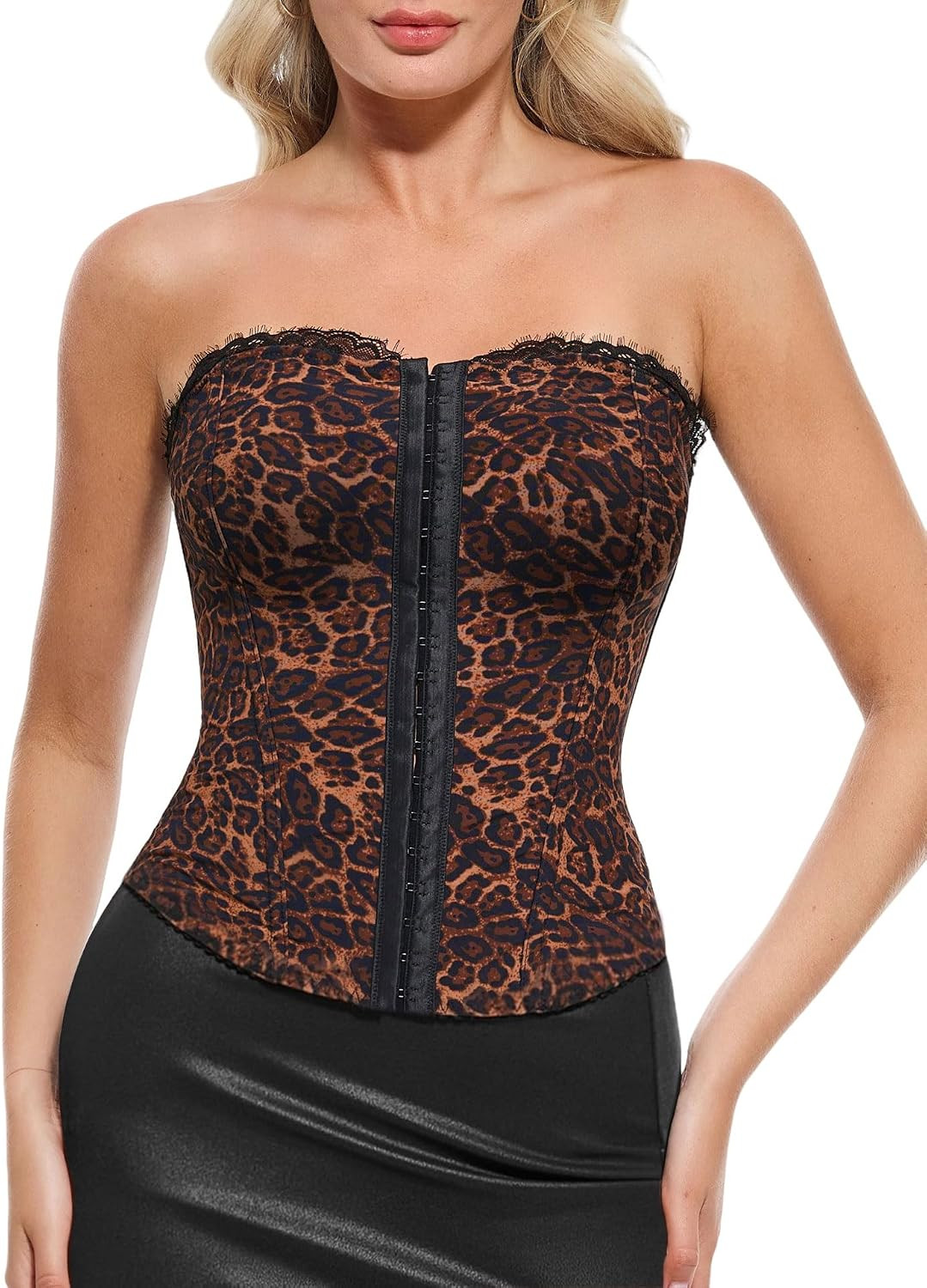 Popilush Corset Tops for Women, Shapewear Boned Bustier Lingerie Tank top | Amazon (US)