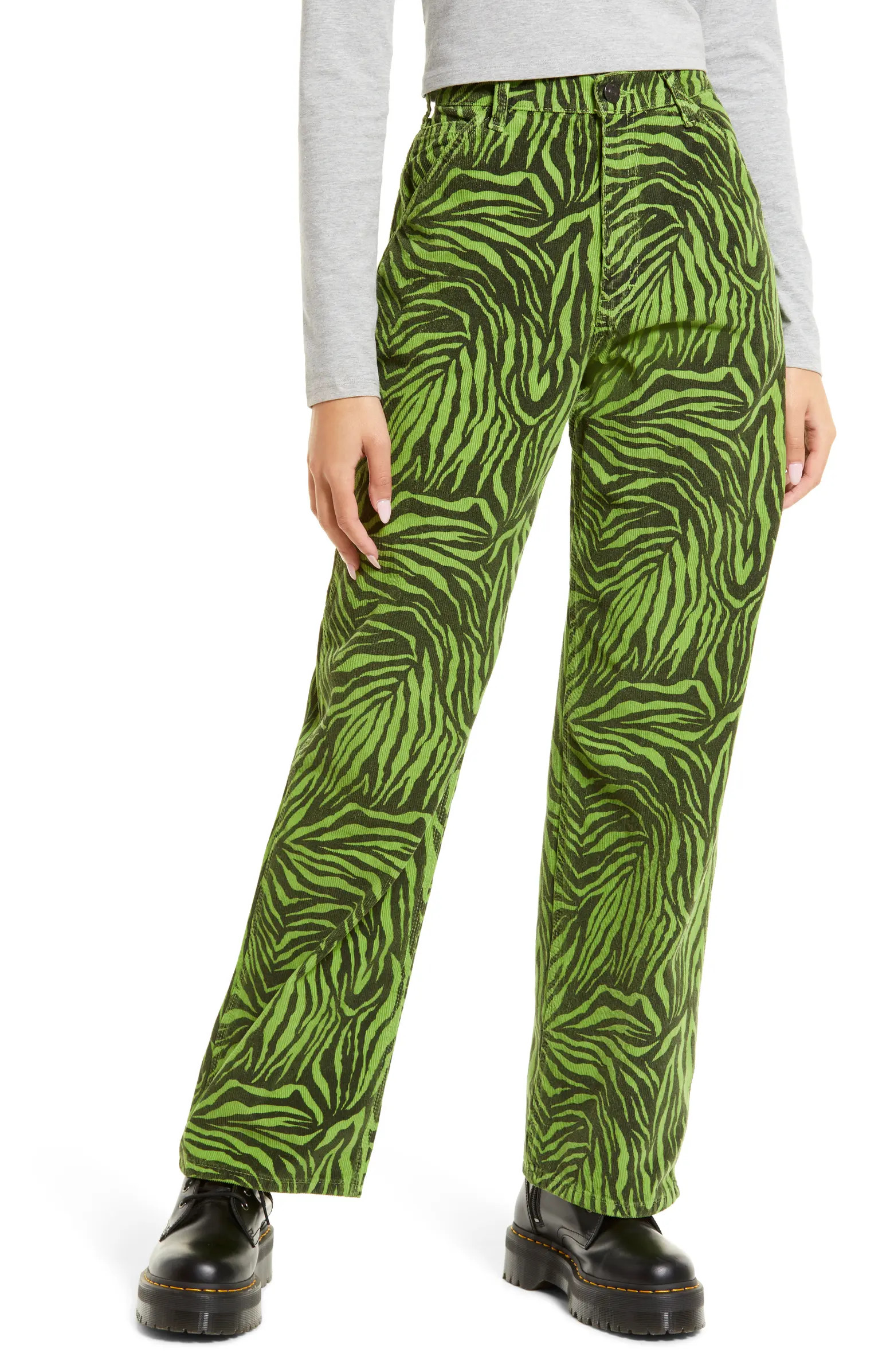 Juno Zebra Print Corduroy Pants | Nordstrom