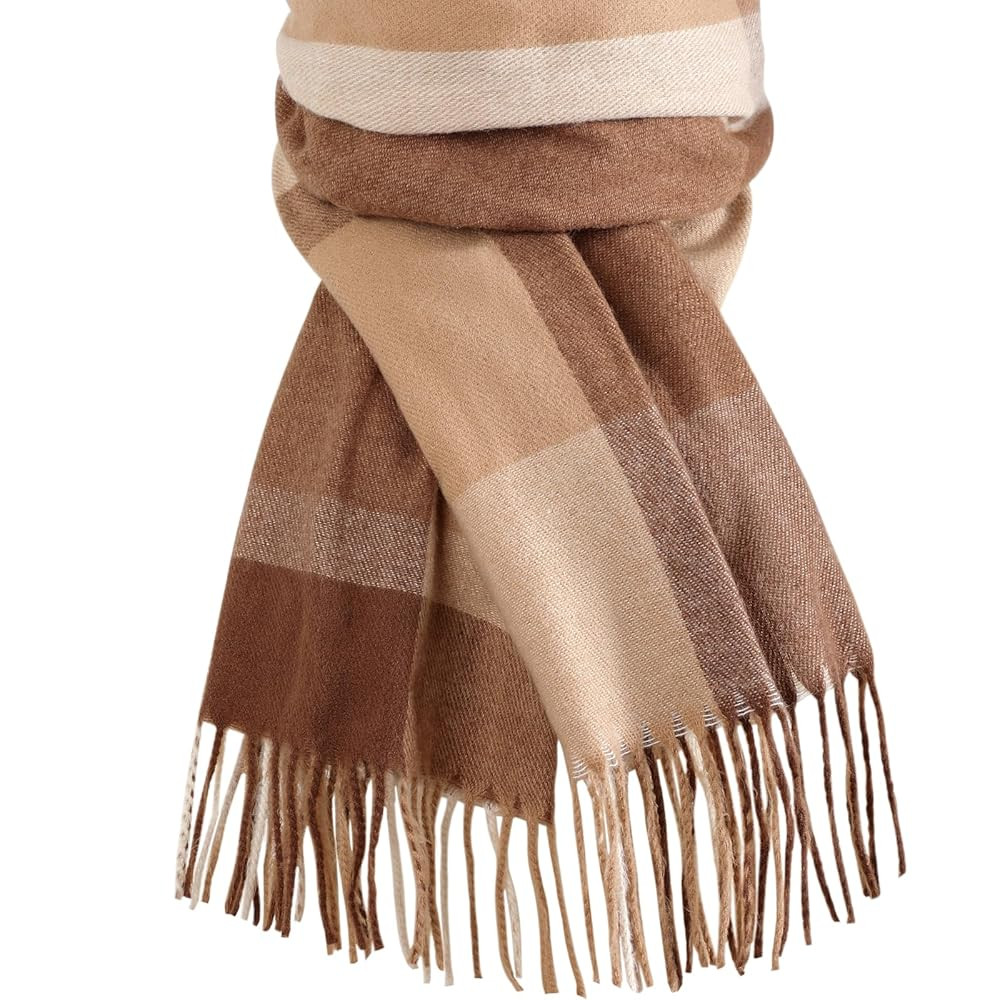Winter Scarfs for Women, Long Blanket Scarf, Cashmere Feel Plaid Scarf, Winter/Fall Pashmina Shaw... | Amazon (US)