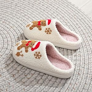 Amazon.com | Christmas Slippers for Women and Men 2025 Plush Memory Foam Fluffy Slippers With Thi... | Amazon (US)