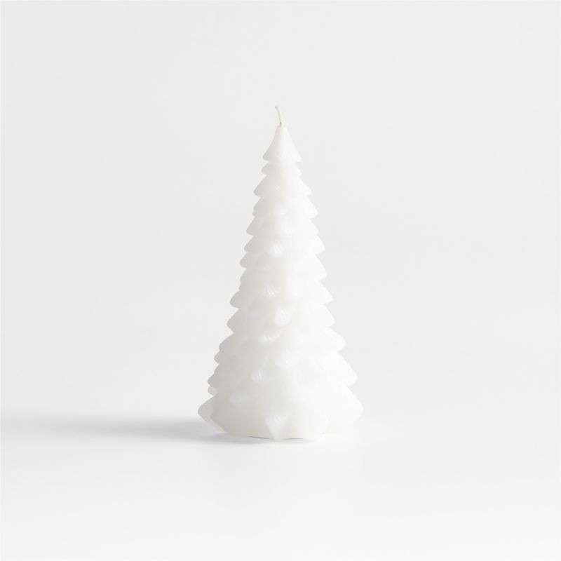 White 6" Christmas Tree Candle + Reviews | Crate & Barrel | Crate & Barrel