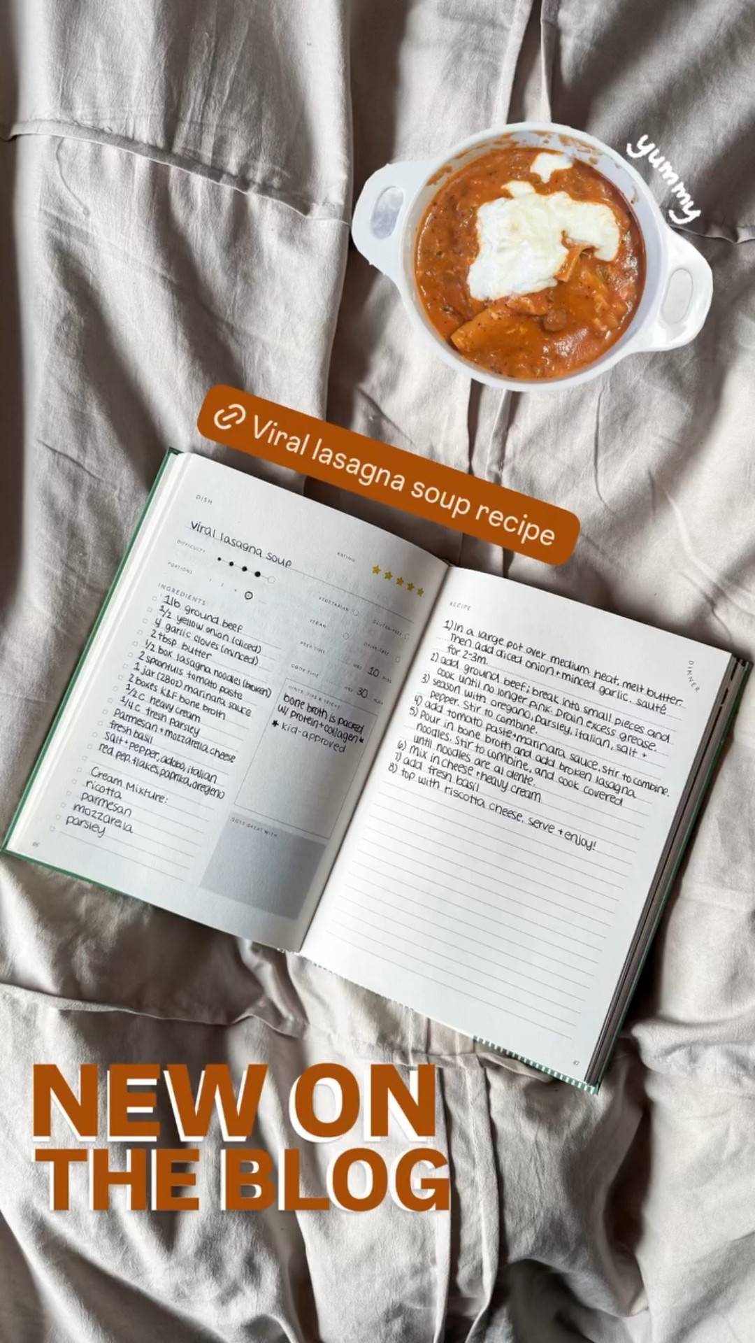 NEW ON THE BLOG: viral lasagna soup recipe 👉🏼 oxmxl.com

@kettleandfire @papier #recipe #recipebook #recipejournal #soup 

#LTKSeasonal #LTKfoodie #LTKHome