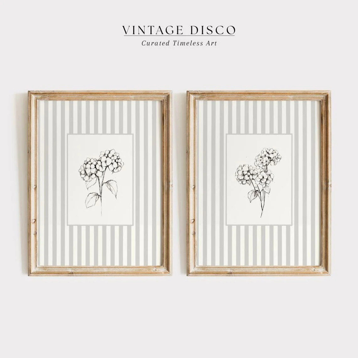 Luvia Neutral Nancy Meyers Hydrangea Sketch Set Of 2 French Country Cottagecore Decor, Vintage Fl... | Walmart (US)