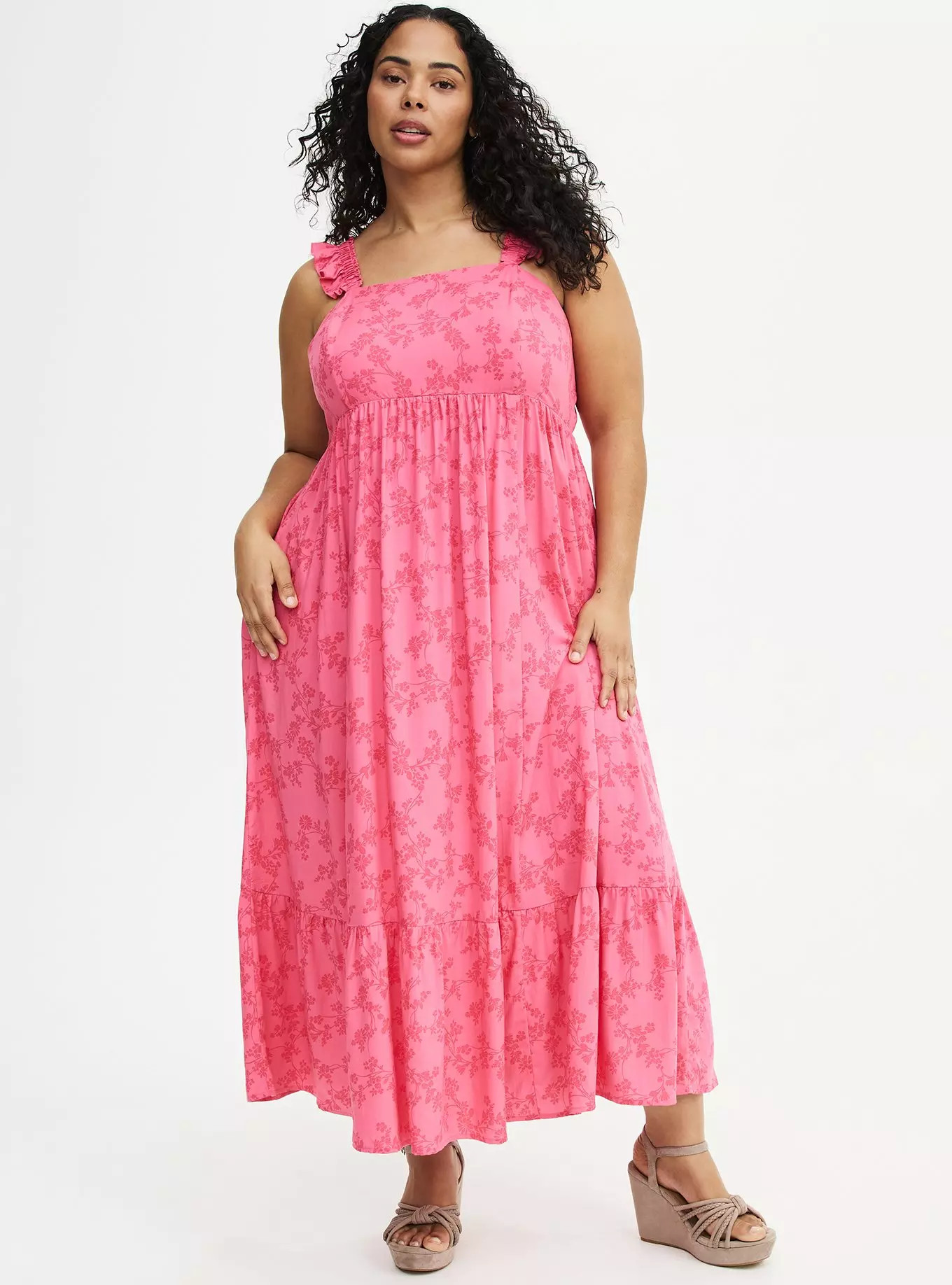 Ruffle Strap Tiered Maxi Dress | Torrid (US & Canada)