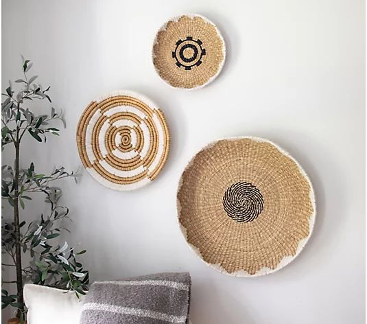 3-Piece Woven Hanging Wall Basket Decor by Lauren McBride - QVC.com | QVC