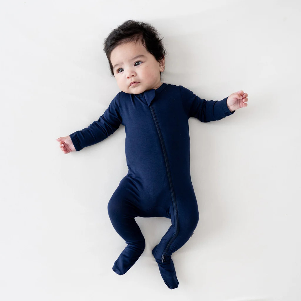 Zippered Footie in Navy | Kyte Baby