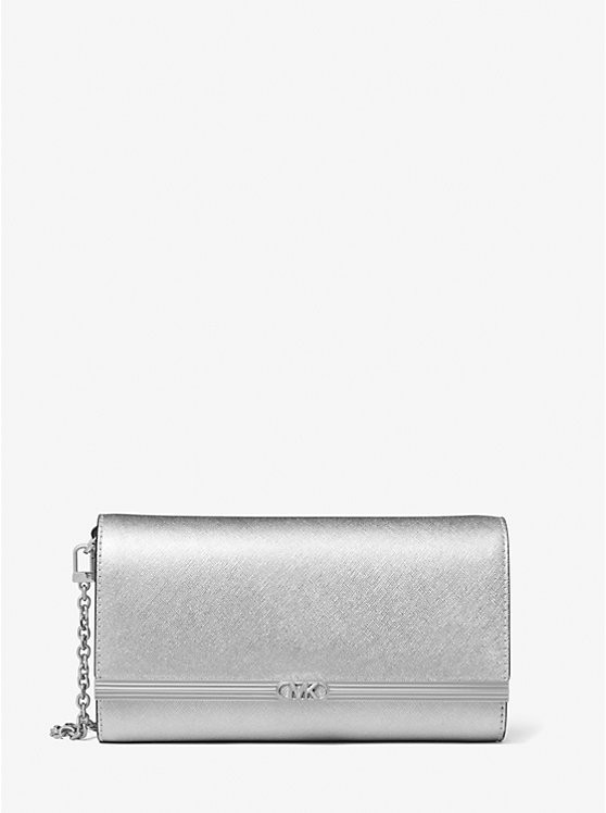 Mona Large Metallic Saffiano Leather Clutch | Michael Kors (UK)