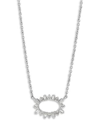 Diamond Round & Baguette Open Pendant Necklace in 14K White Gold, 0.30 ct. t.w. - 100% Exclusive | Bloomingdale's (US)