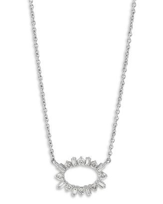 Diamond Round & Baguette Open Pendant Necklace in 14K White Gold, 0.30 ct. t.w. - 100% Exclusive | Bloomingdale's (US)