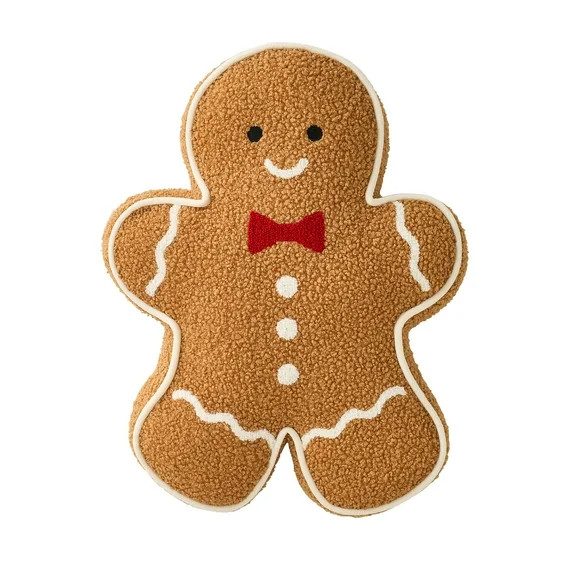 My Texas House 16" x 12" Gingerbread Man Shaped Decorative Pillow | Walmart (US)