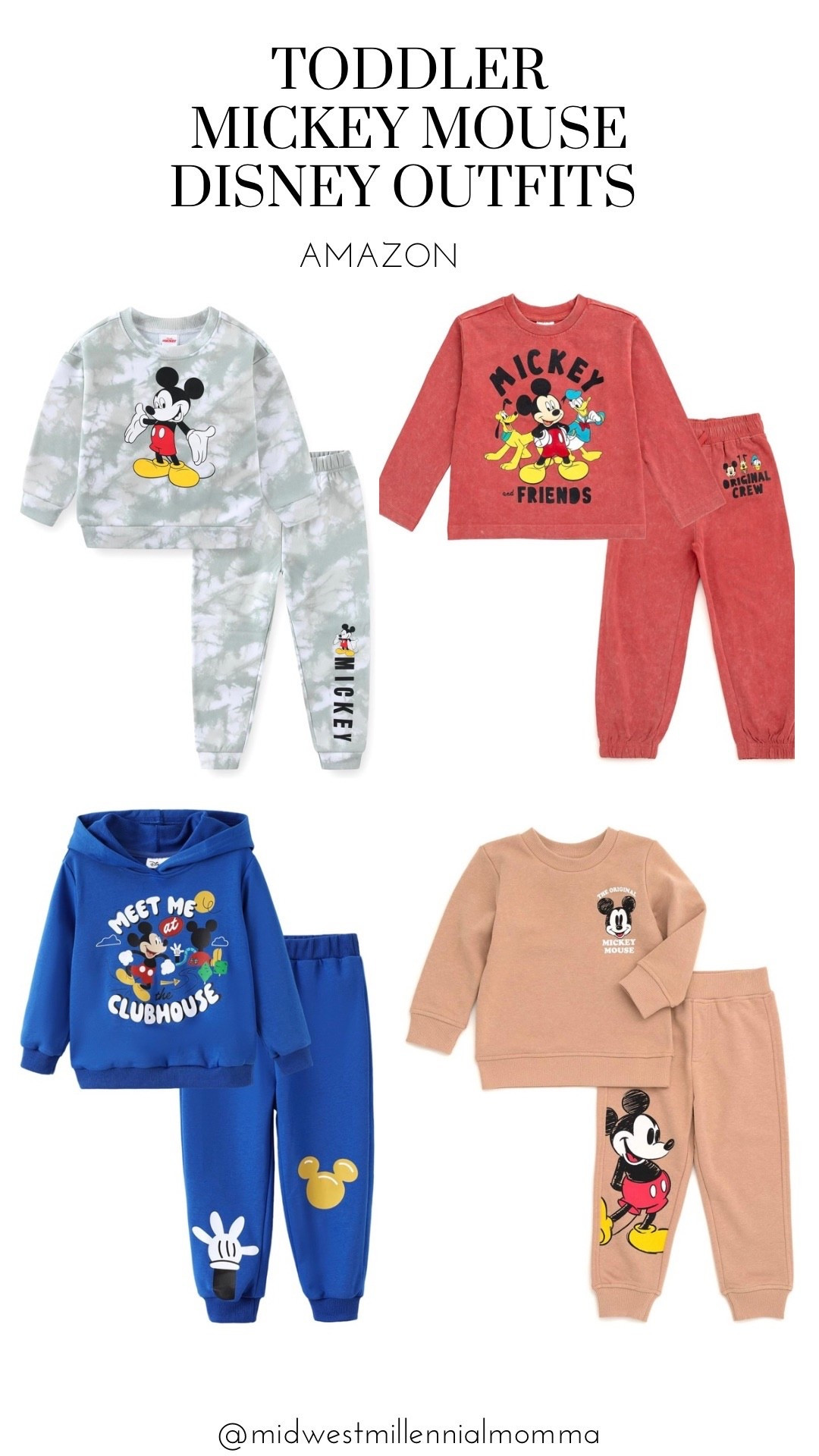 Mickey Mouse outfits for toddlers all on Amazon

#disneyoutfit #disney #disneykid #mickeymouse #disneyplanning

#LTKFindsUnder50 #LTKKids #LTKTravel