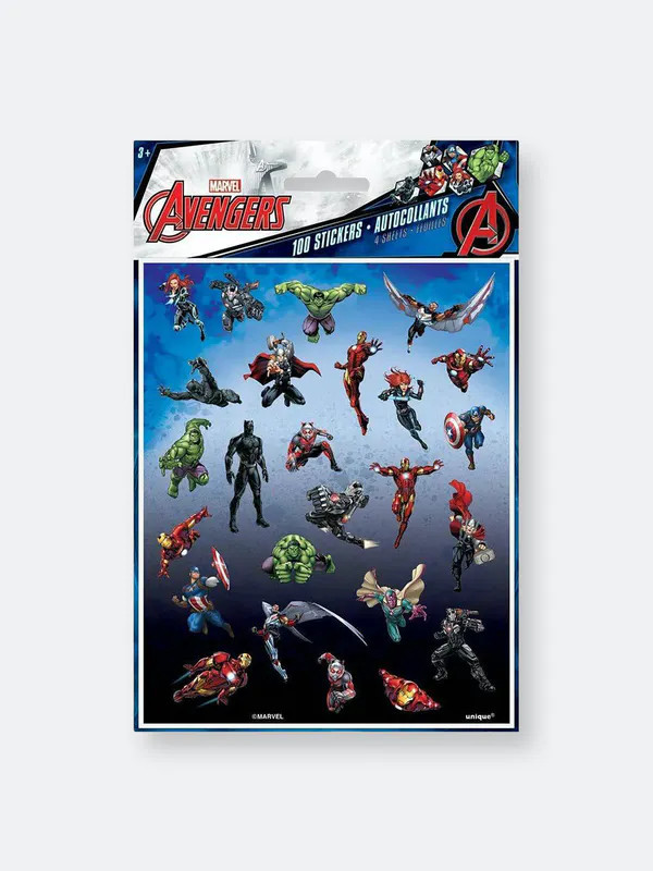 Unique Avengers Sticker Sheets 4ct | Verishop