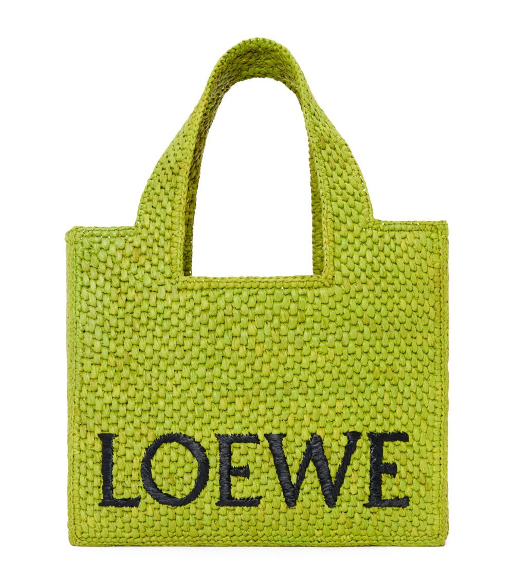 x Paula's Ibiza Small Raffia Font Tote Bag | Harrods