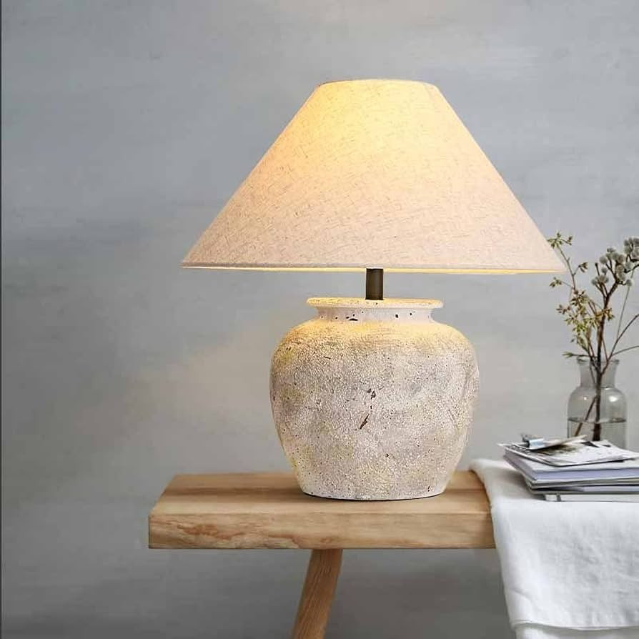 Rustic Farmhouse Crock Pot Table Lamp Handmade Creative Ceramic Table Lamp Southwest White Lamp B... | Amazon (US)