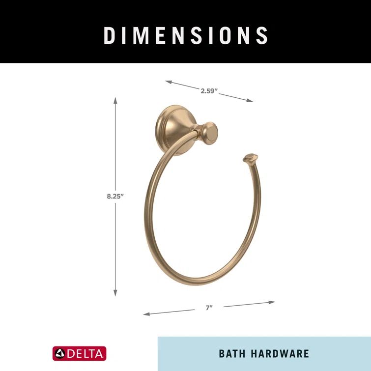 Cassidy Wall Mount Round Open Towel Ring Bath Hardware Accessory in Venetian Bronze | Wayfair North America