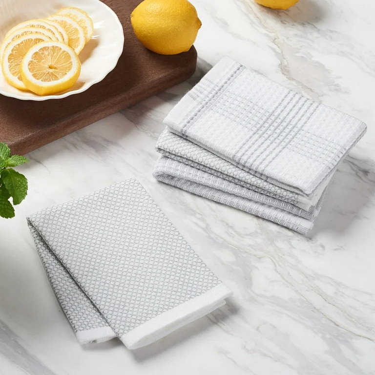 Better Homes & Gardens 4-Piece Oversized Dish Cloth Set, Soft Silver | Walmart (US)