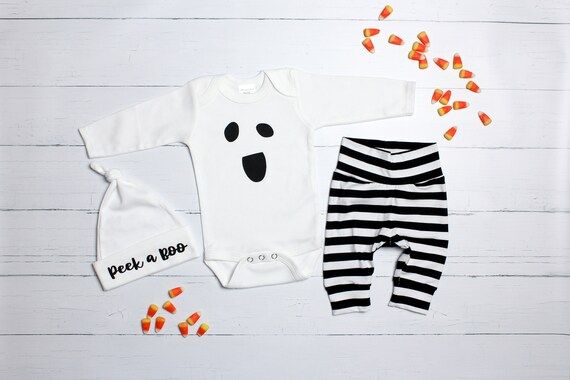 Baby boy ghost costume. Newborn boy halloween costume. Peek a boo. Black and white. Infant Hallow... | Etsy (US)