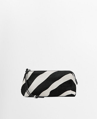 Women's Zebra Hair Leather Toiletry Bag | Macy's
