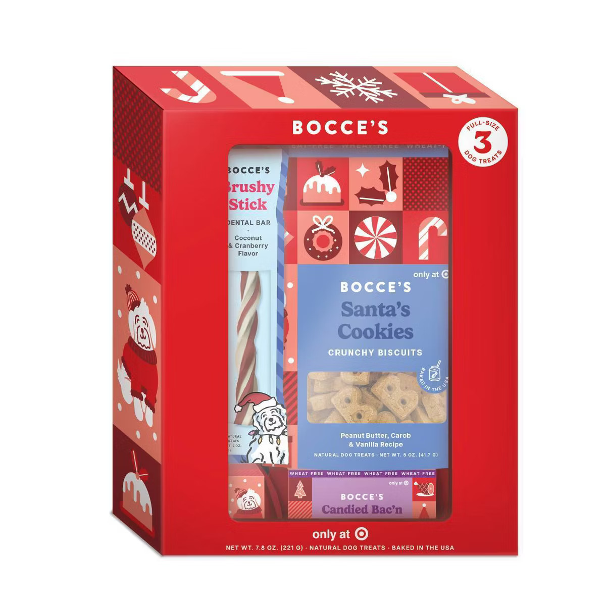 Bocce's Bakery Vanilla, Cinnamon, Cranberry, Bacon, Coconut, Peanut Butter Flavor Dental Hard Cru... | Target