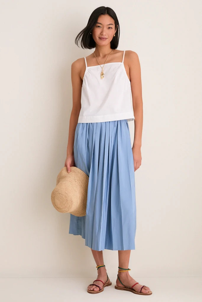 Blue Fog Pleated Dixon Midi Skirt | Tuckernuck (US)