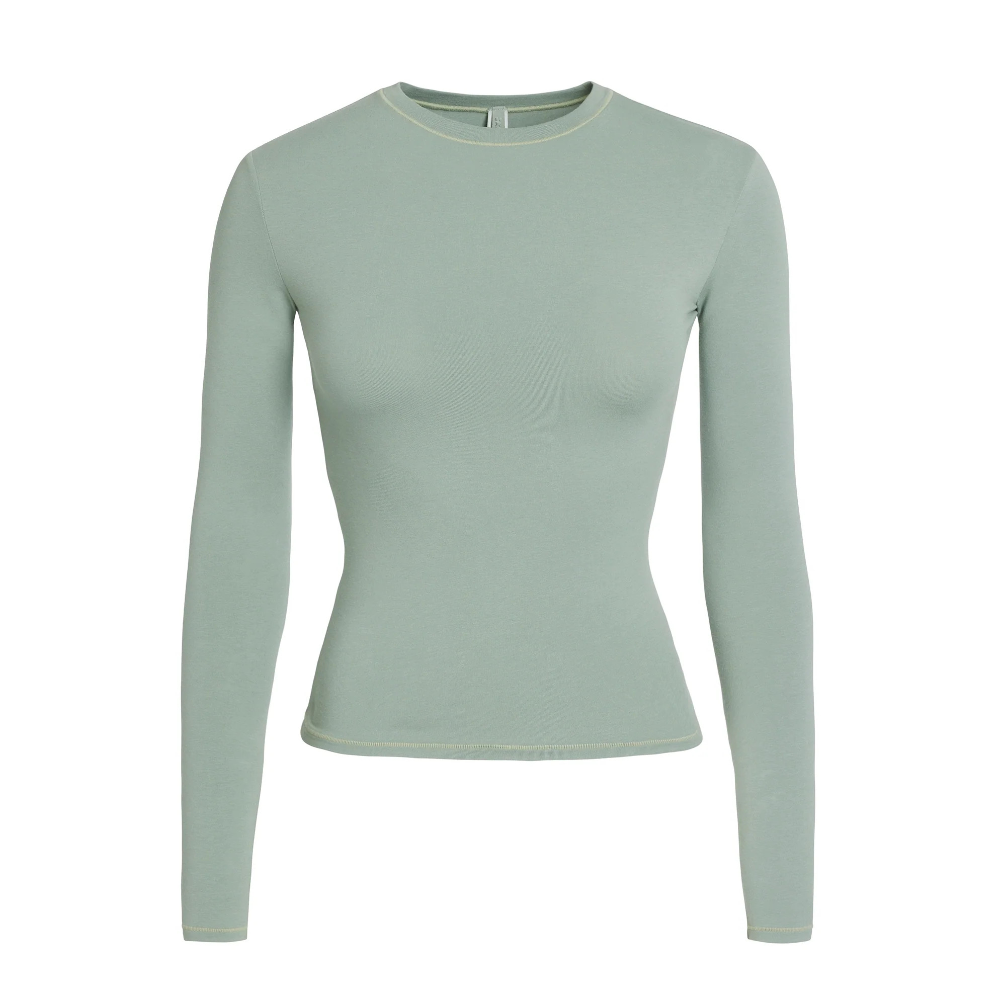 COTTON JERSEY LONG SLEEVE T-SHIRT | MINERAL | SKIMS (US)