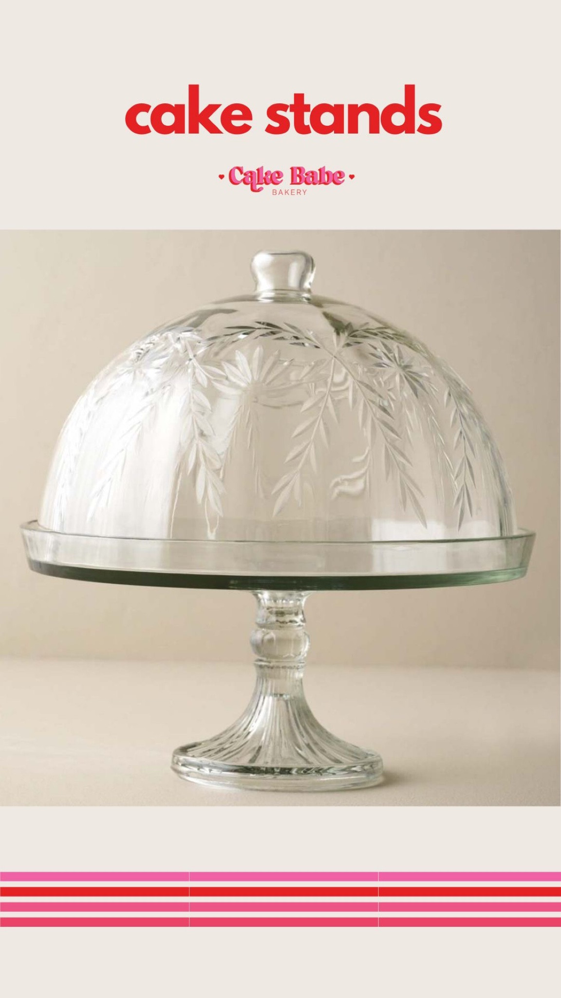Beautiful glass dome cake stand!!! 