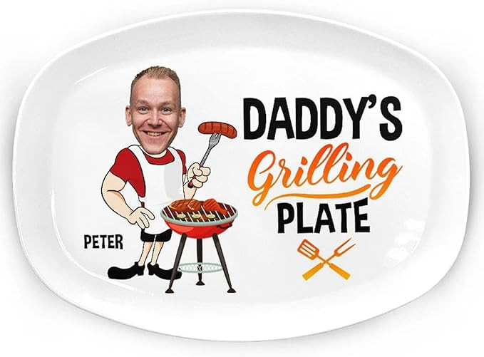 WANDER PRINTS Gifts For Dad - Custom Photo, Personalized Grilling Platter, Grill Plate - Gift For... | Amazon (US)