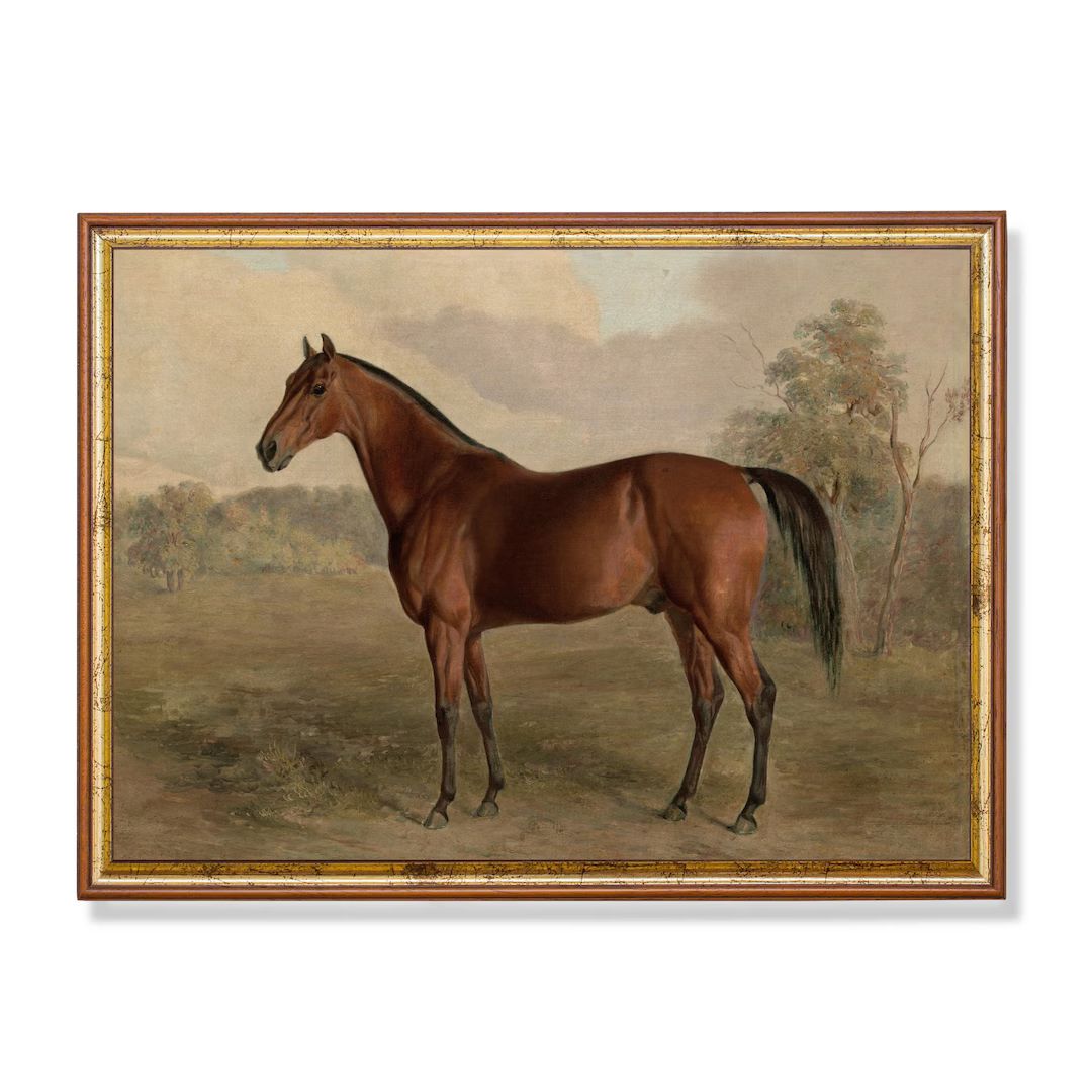 Mailed Print | Vintage Horse Painting | Antique Equestrian Print | Farmhouse Decor | Animal Oil P... | Etsy (US)