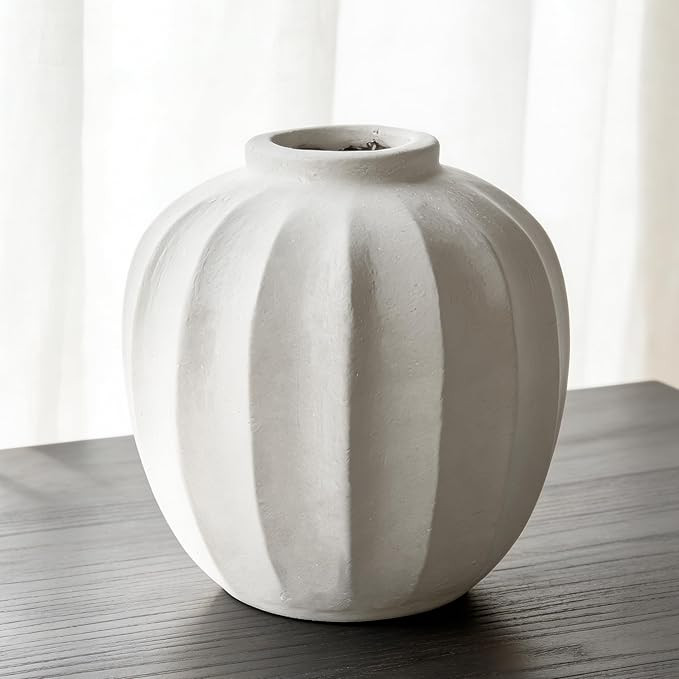 Oakrain Large White Rustic Vase - 11 inch Farmhouse Flower Vase for Home Decor, Decorative Center... | Amazon (US)