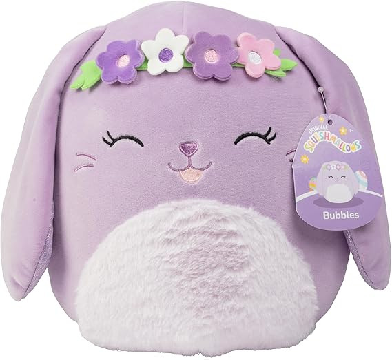 Squishmallows 10-Inch Bubbles The Purple Easter Bunny with Flower Crown - Official Jazwares Plush... | Amazon (US)