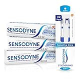Sensodyne Extra Whitening Toothpaste - 4 Oz x 3 and Soft Toothbrush Pack - 2 Count Bundle | Amazon (US)