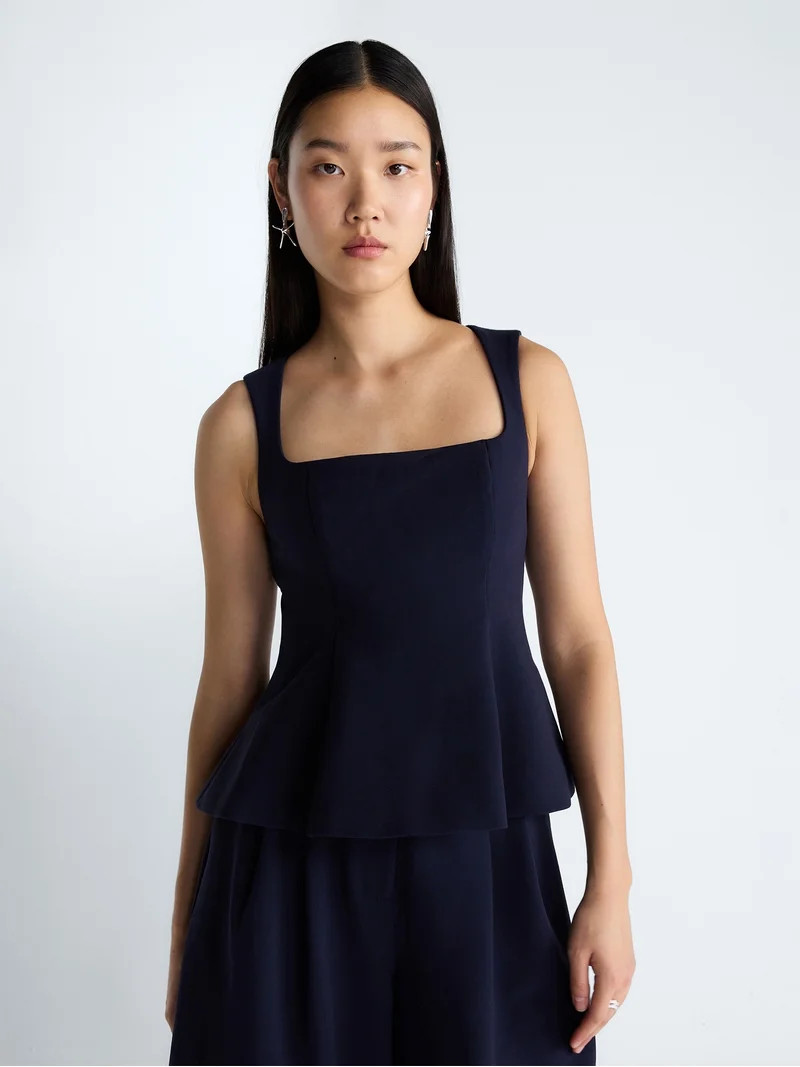 Devil Wears Prada Scoop Collection Women's Sleeveless Square Neck Peplum Top, Sizes 0-20 | Walmart (US)