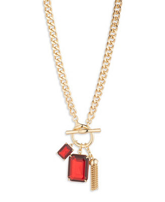 Imitation Siam Stone Toggle Pendant Necklace | Macy's